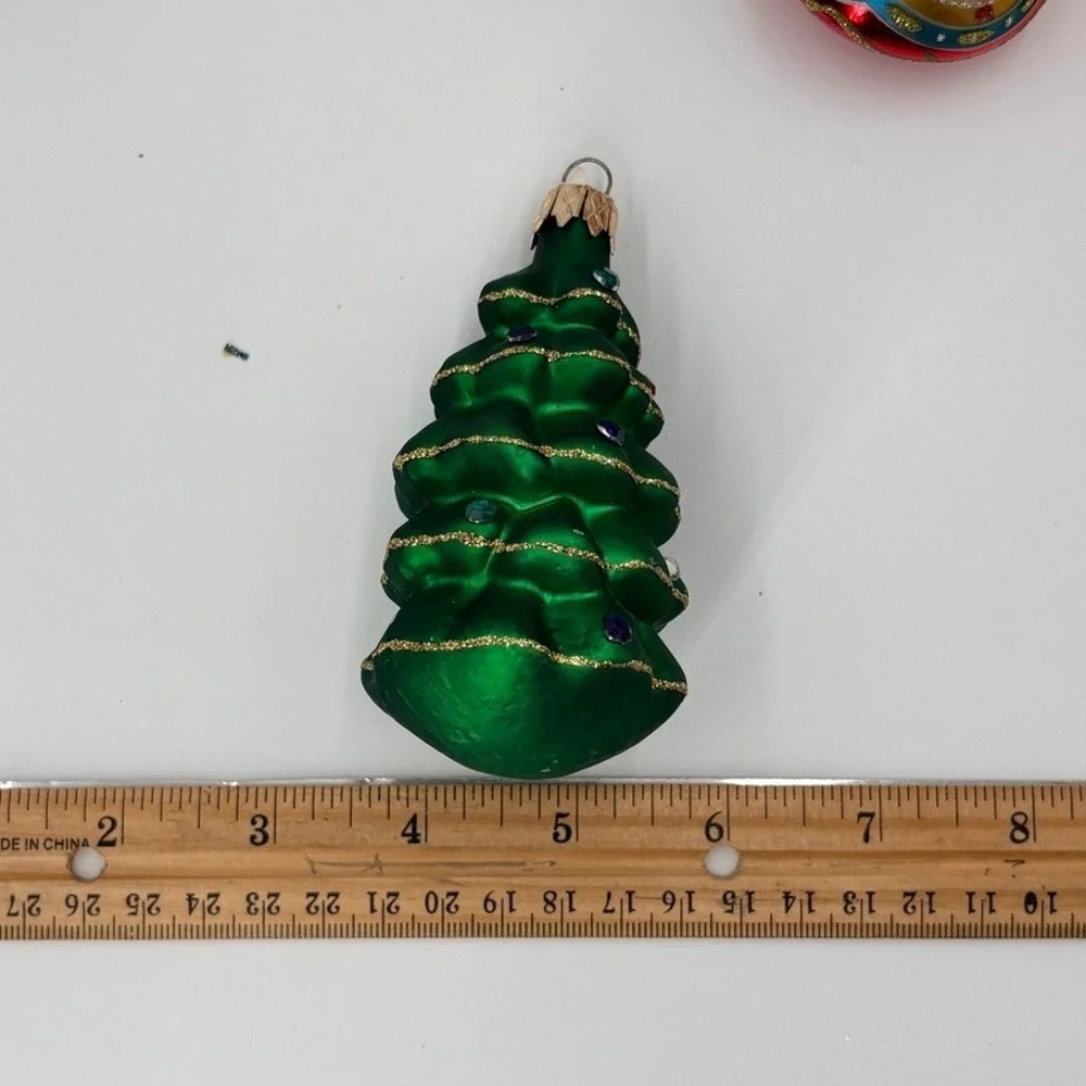 9pc‎ Vintage Ornament Lot Unique Treasures Blown Glass Christmas